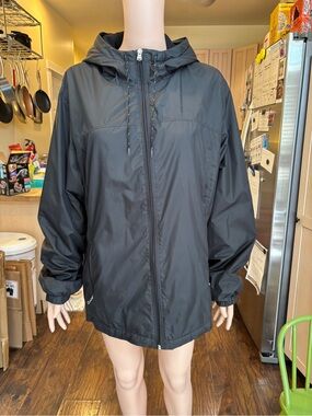 Calvin Klein Black Hooded Windbreaker Jacket